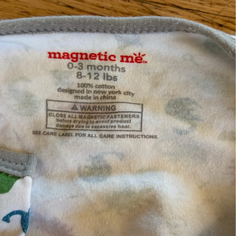 Magnetic me dinosaur footie onesie pajamas